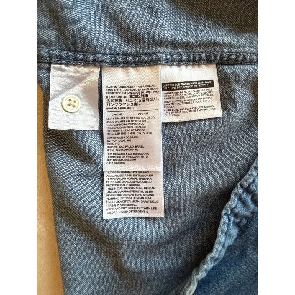 Levi's Blue Fresh Leaves Justin Timberlake Denim Western Shirt Mens M Excellent